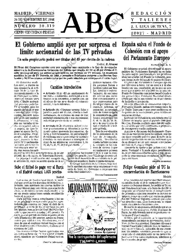 ABC MADRID 20-11-1998 página 13