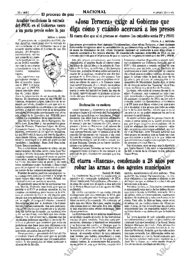 ABC MADRID 20-11-1998 página 20