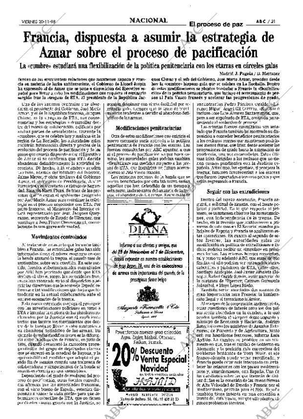 ABC MADRID 20-11-1998 página 21