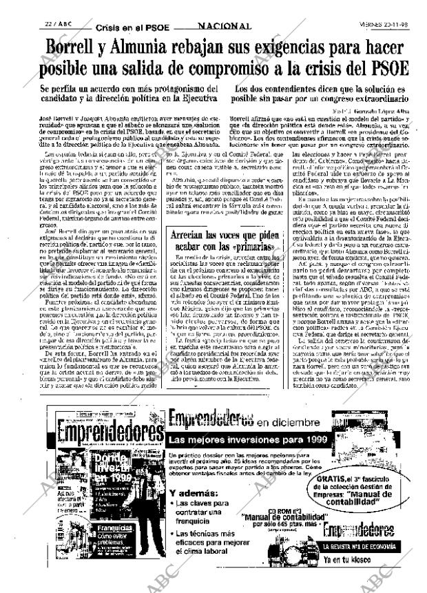 ABC MADRID 20-11-1998 página 22