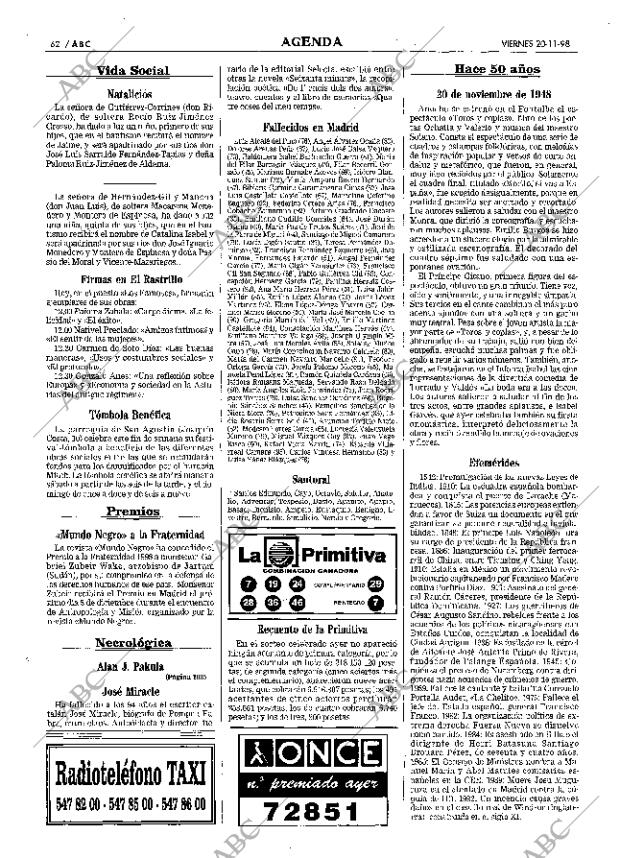 ABC MADRID 20-11-1998 página 62