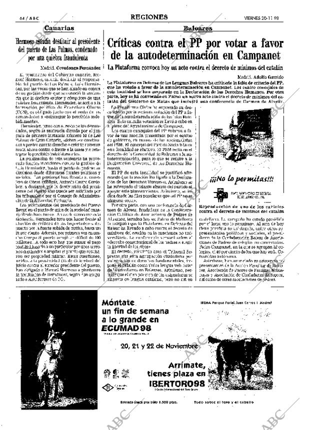 ABC MADRID 20-11-1998 página 64