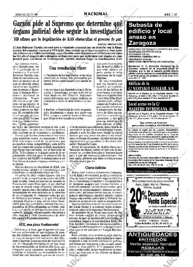 ABC MADRID 21-11-1998 página 23