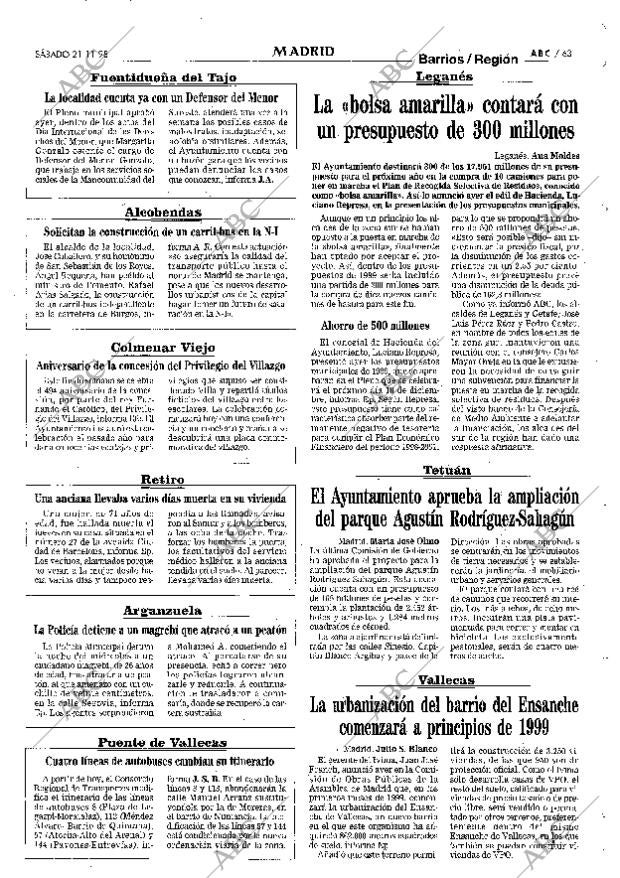 ABC MADRID 21-11-1998 página 63