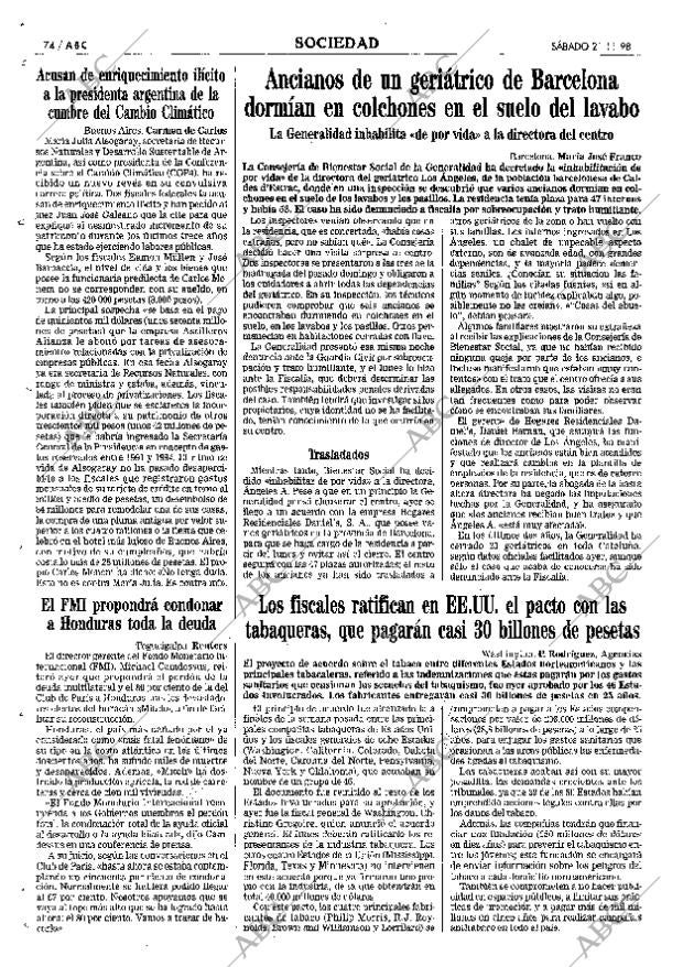 ABC MADRID 21-11-1998 página 74