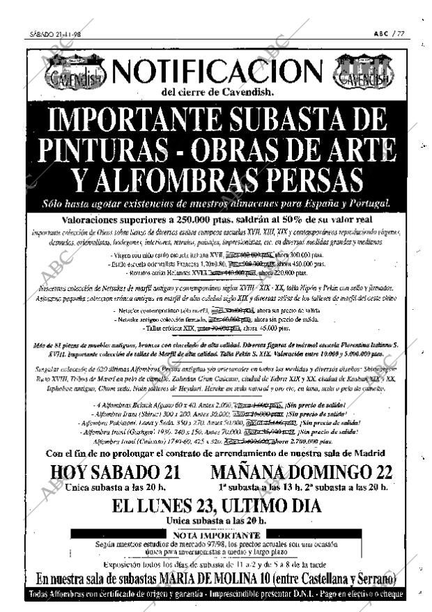 ABC MADRID 21-11-1998 página 77