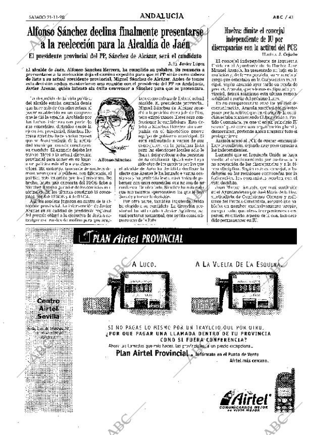 ABC SEVILLA 21-11-1998 página 43