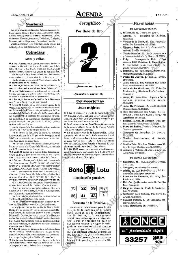 ABC SEVILLA 21-11-1998 página 63