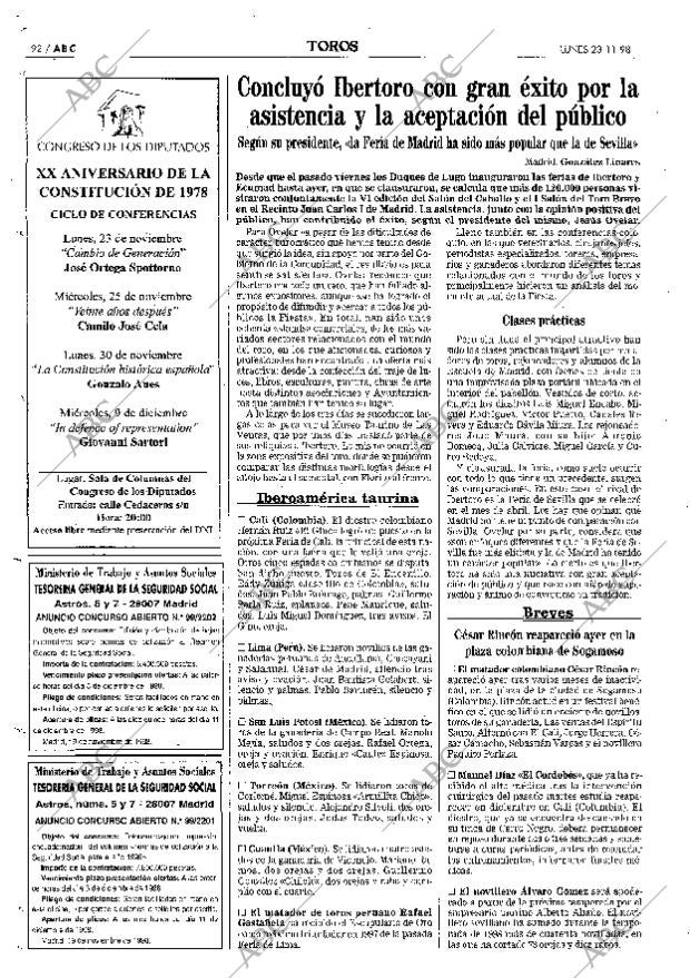ABC MADRID 23-11-1998 página 92
