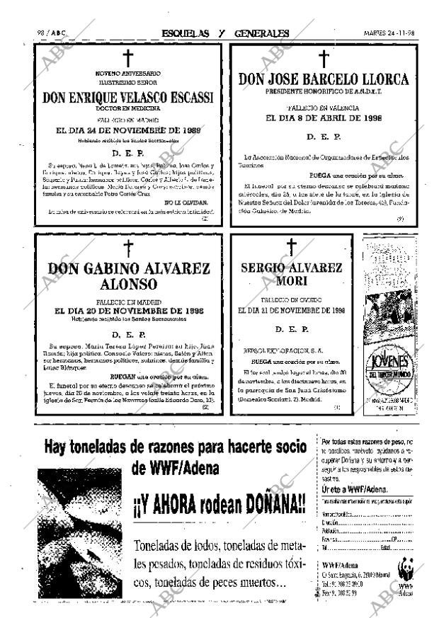ABC MADRID 24-11-1998 página 98