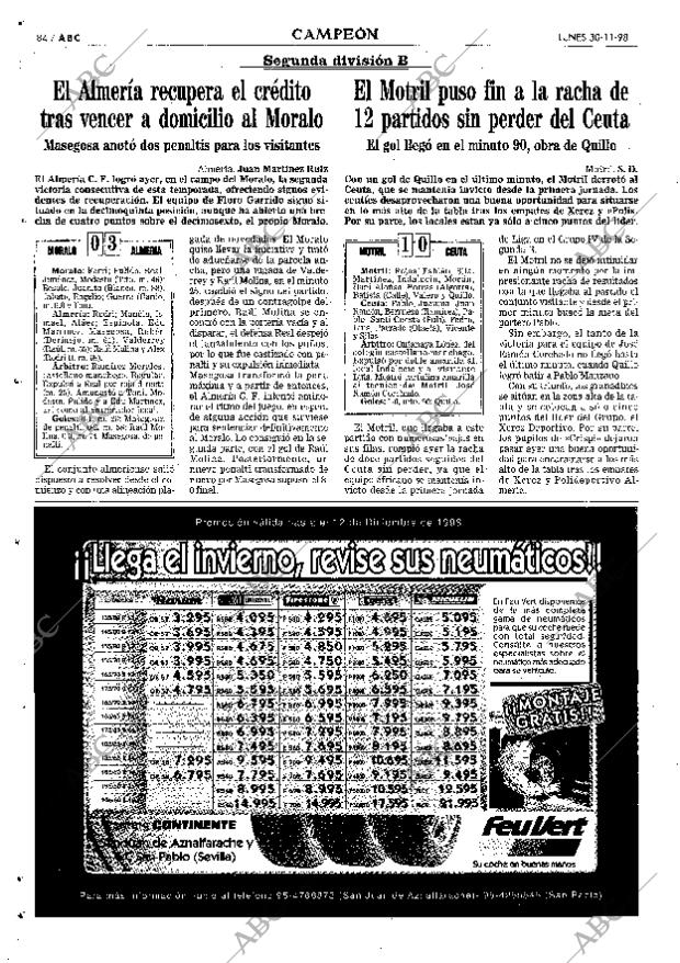 ABC SEVILLA 30-11-1998 página 84