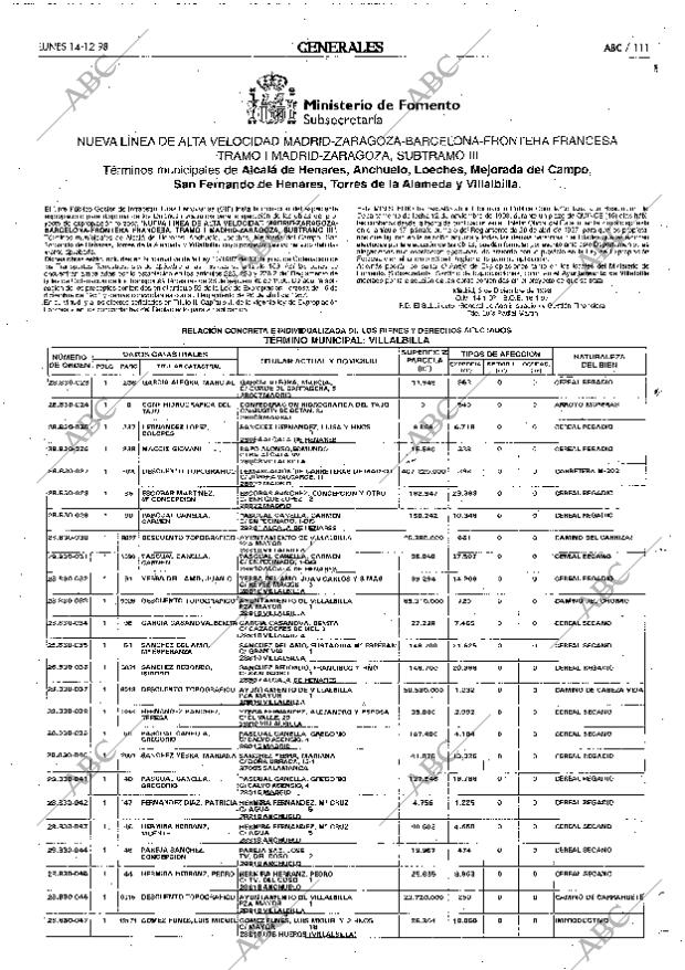 ABC MADRID 14-12-1998 página 111