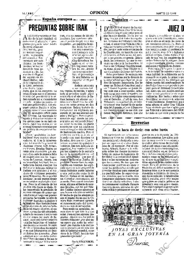 ABC MADRID 22-12-1998 página 16