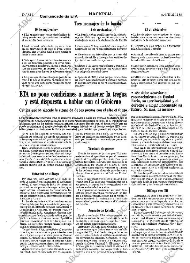 ABC MADRID 22-12-1998 página 20