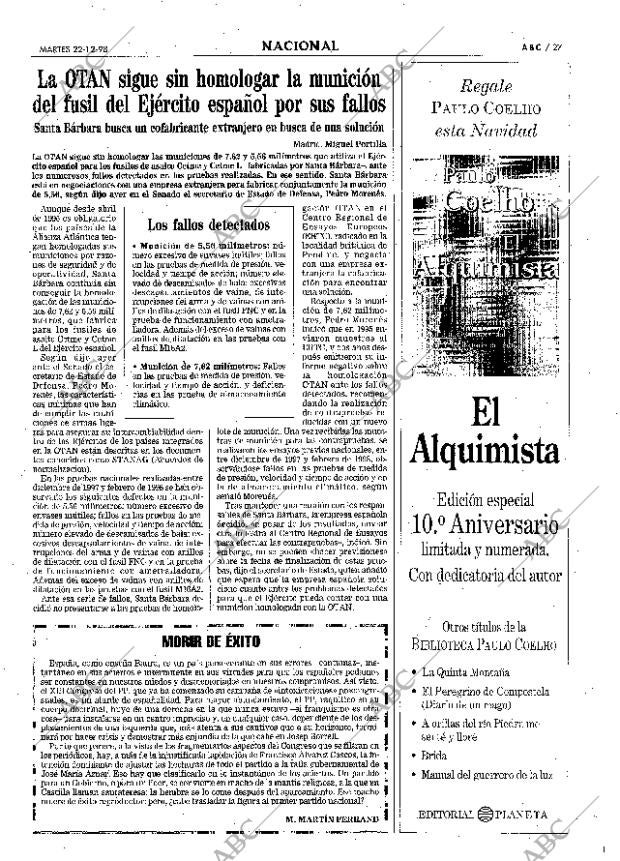 ABC MADRID 22-12-1998 página 27