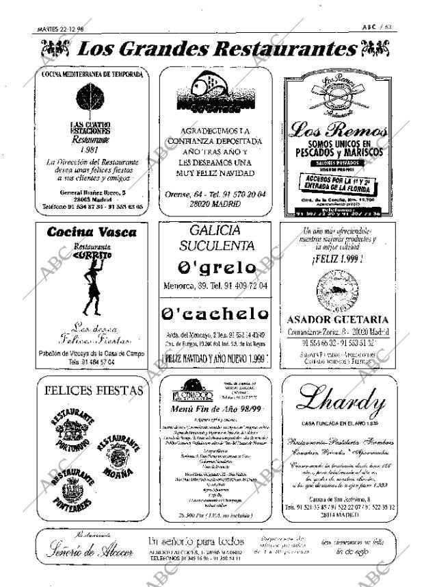 ABC MADRID 22-12-1998 página 63