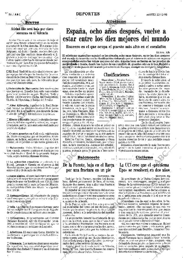 ABC MADRID 22-12-1998 página 86