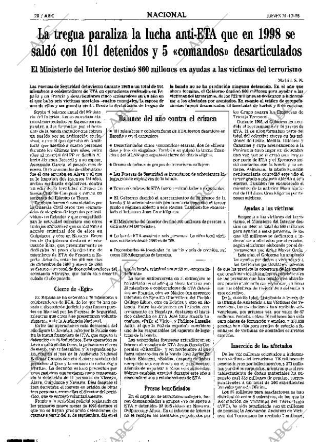 ABC SEVILLA 31-12-1998 página 28
