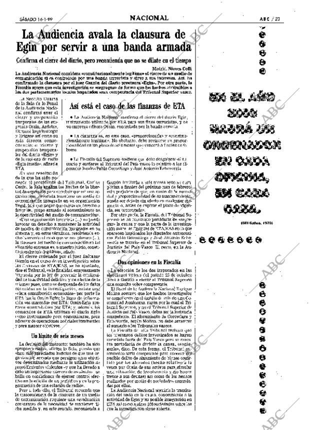 ABC MADRID 16-01-1999 página 23