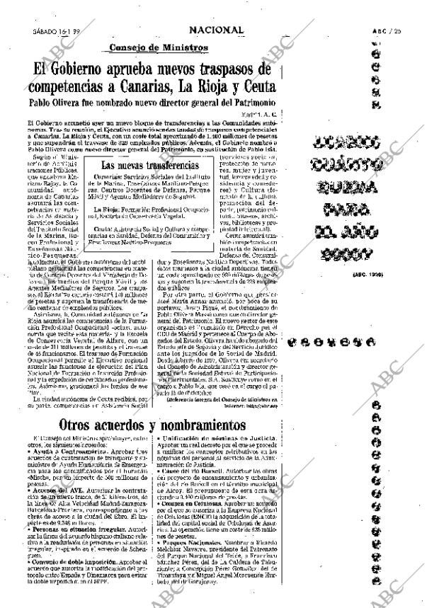 ABC MADRID 16-01-1999 página 25