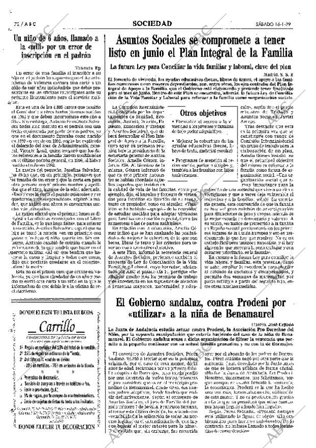 ABC MADRID 16-01-1999 página 72