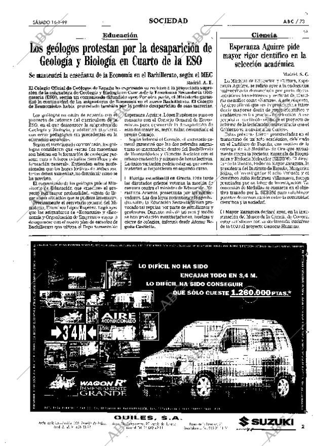 ABC MADRID 16-01-1999 página 73
