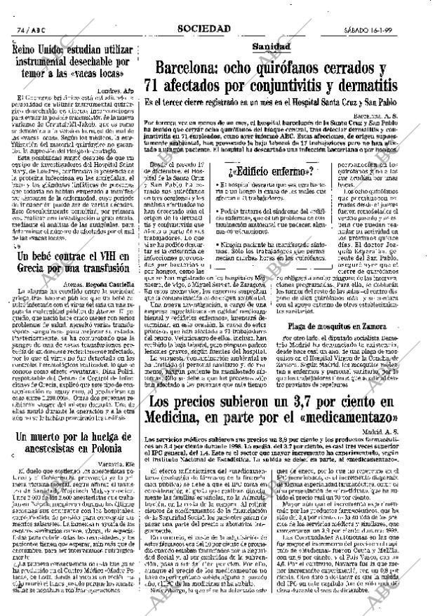 ABC MADRID 16-01-1999 página 74