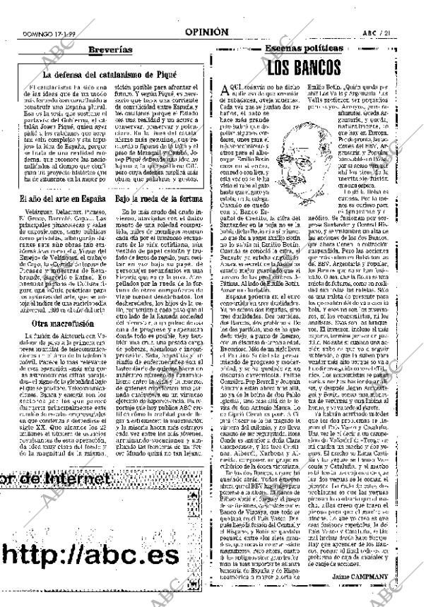 ABC MADRID 17-01-1999 página 21