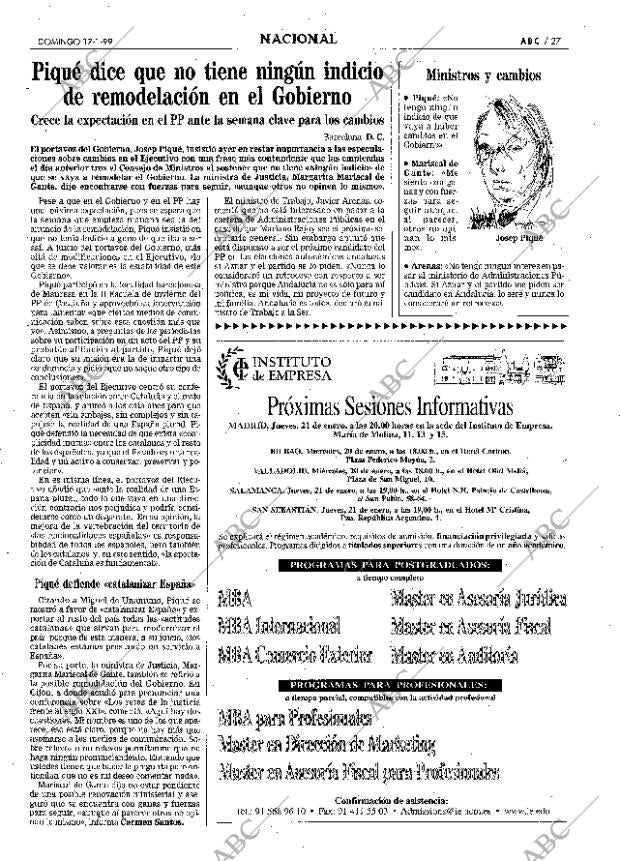 ABC MADRID 17-01-1999 página 27