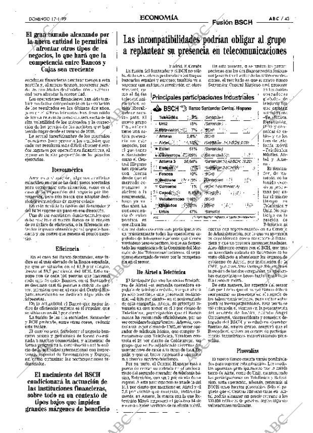ABC MADRID 17-01-1999 página 43