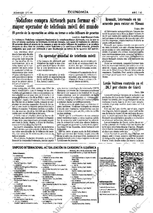ABC MADRID 17-01-1999 página 45