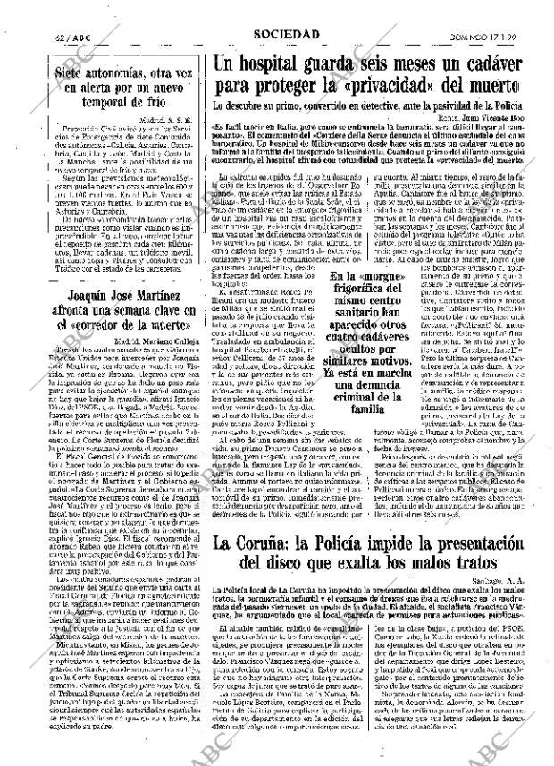 ABC MADRID 17-01-1999 página 62