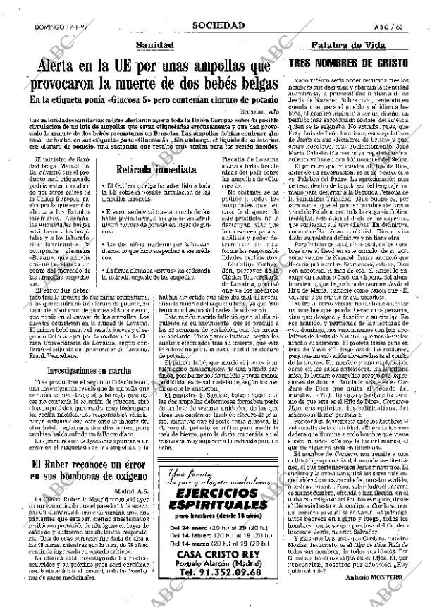 ABC MADRID 17-01-1999 página 63
