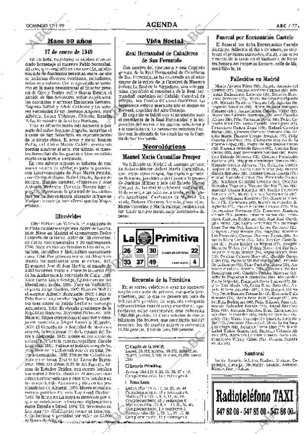 ABC MADRID 17-01-1999 página 77