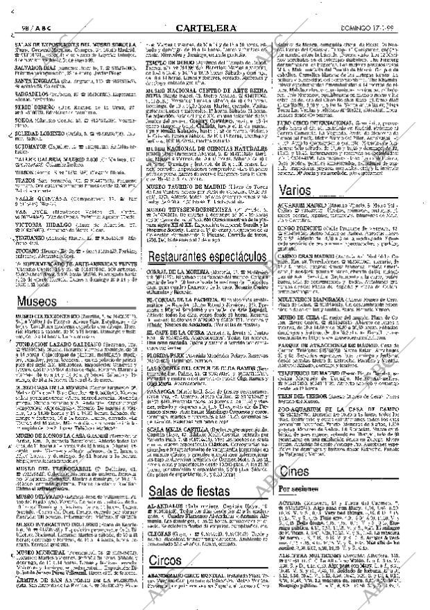 ABC MADRID 17-01-1999 página 98