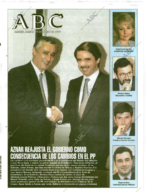 ABC MADRID 19-01-1999 página 1