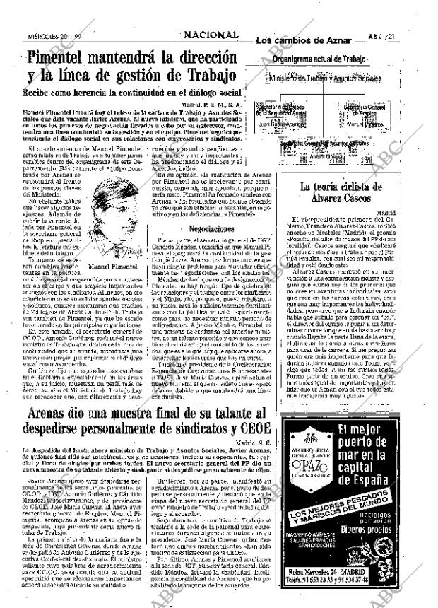 ABC MADRID 20-01-1999 página 21
