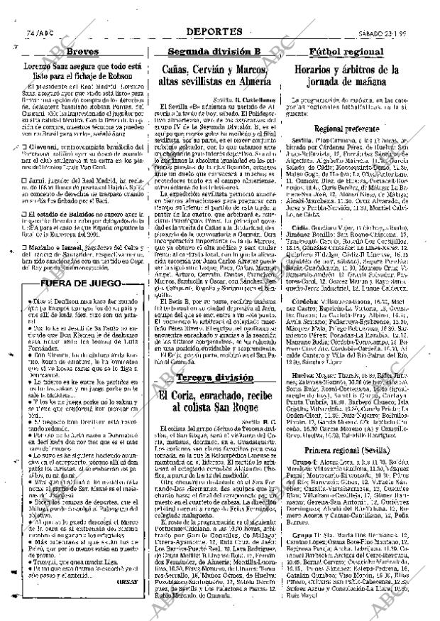 ABC SEVILLA 23-01-1999 página 74