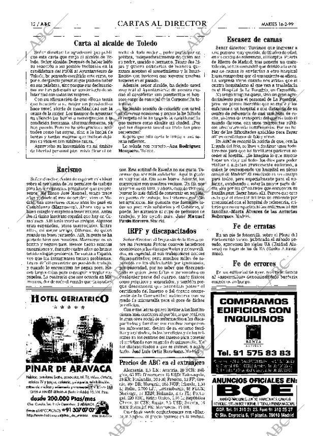 ABC MADRID 16-02-1999 página 12