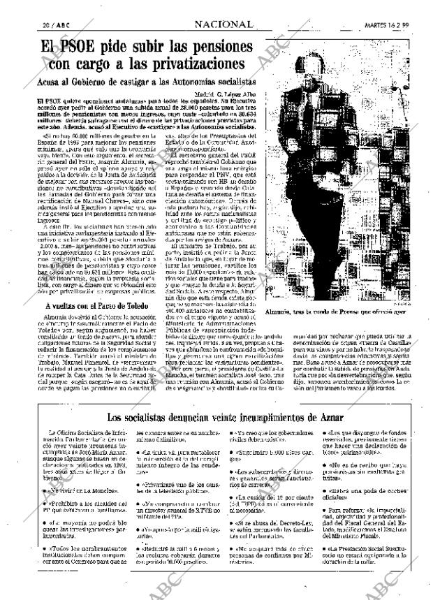 ABC MADRID 16-02-1999 página 20