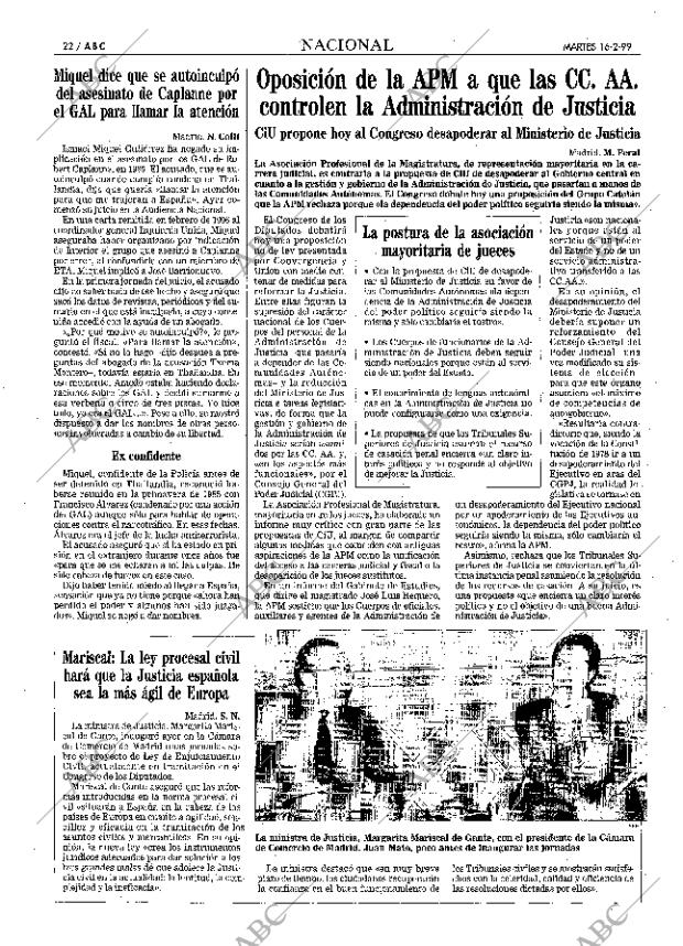 ABC MADRID 16-02-1999 página 22