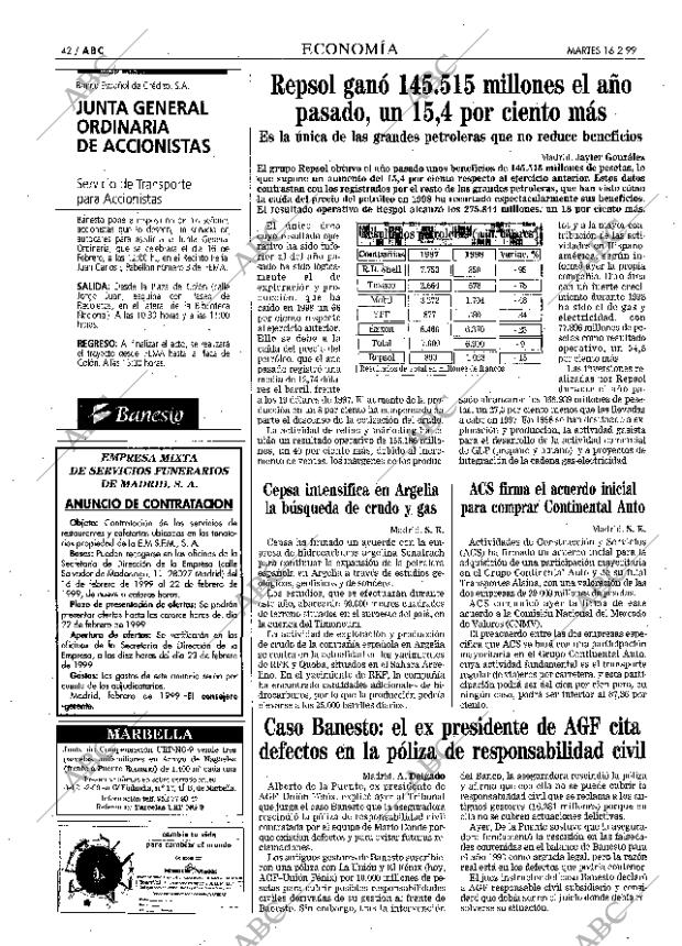 ABC MADRID 16-02-1999 página 42