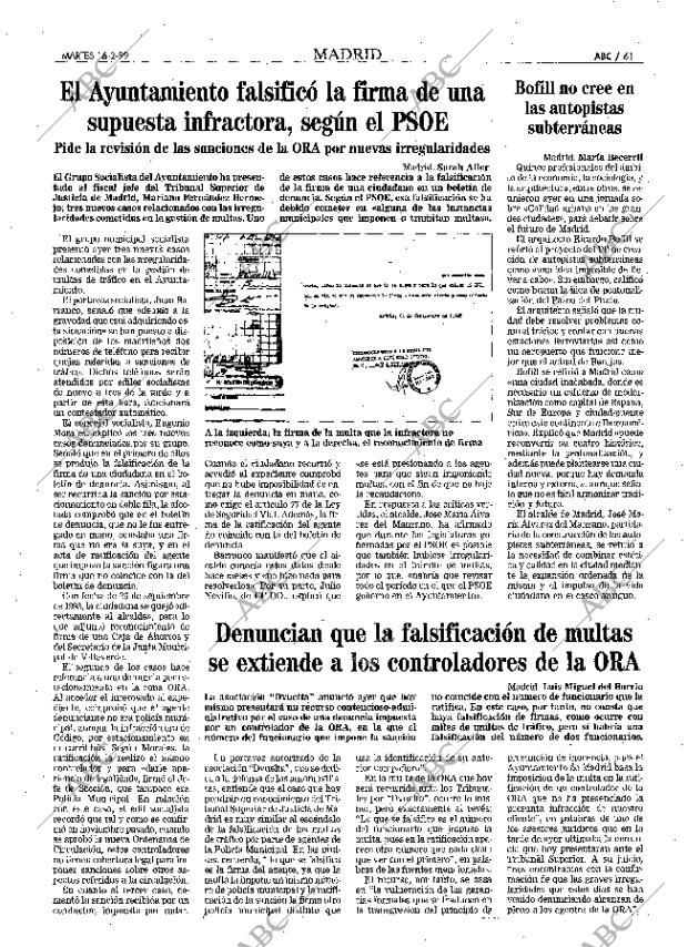 ABC MADRID 16-02-1999 página 61