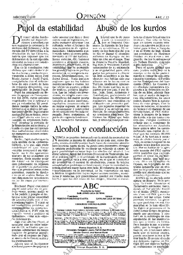 ABC MADRID 17-02-1999 página 13