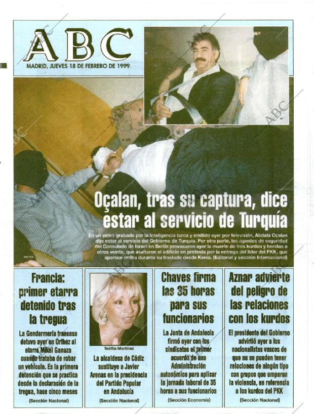 ABC MADRID 18-02-1999 página 1