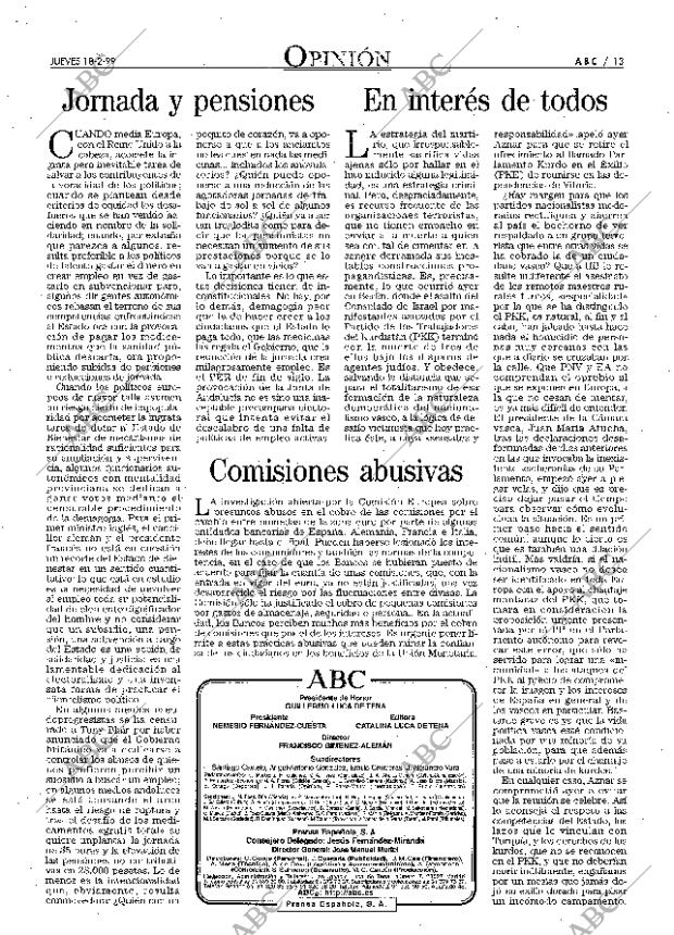 ABC MADRID 18-02-1999 página 13