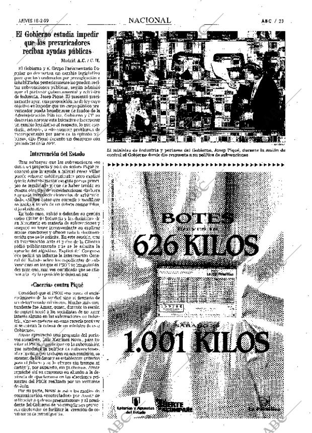 ABC MADRID 18-02-1999 página 23
