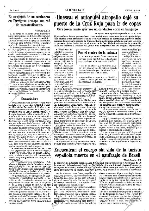 ABC MADRID 18-02-1999 página 76