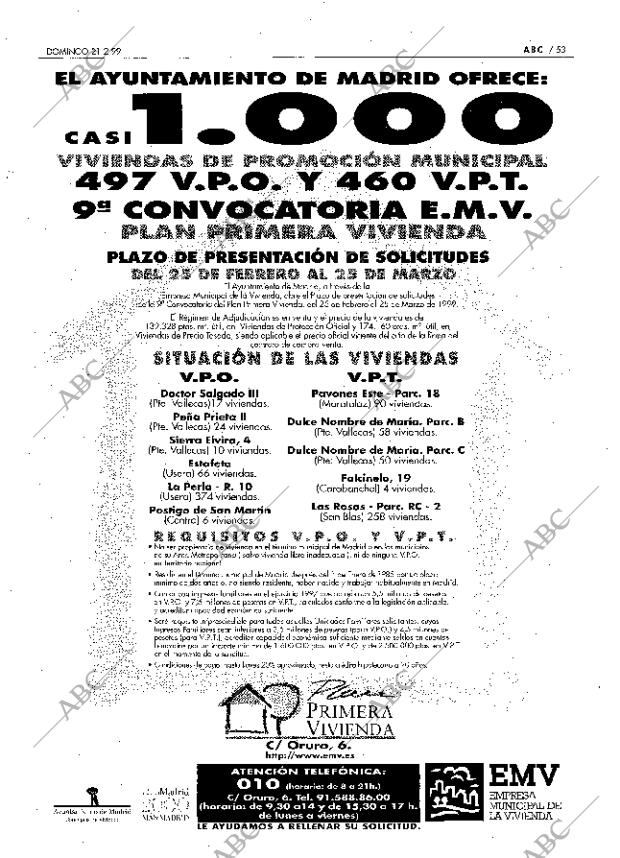 ABC MADRID 21-02-1999 página 53