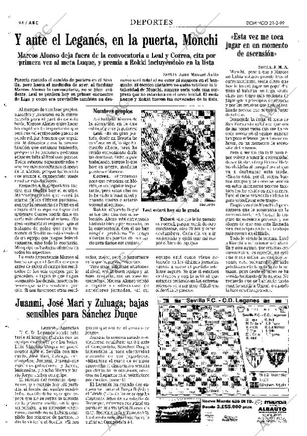 ABC SEVILLA 21-02-1999 página 94